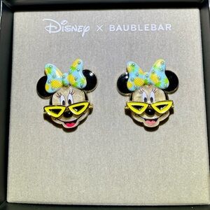 Disney X Baublebar Minnie Mouse Pineapple Bow Sunglasses Summertime Earrings